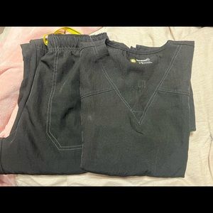 Wonder wink scrub set, black, medium, top and bottom
